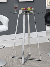 Load image into Gallery viewer, Contemporary Chrome and Glass Bar Table