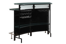 Load image into Gallery viewer, Two-Shelf Contemporary Chrome and Black Bar Unit