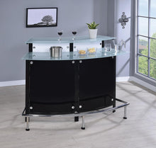 Load image into Gallery viewer, Two-Shelf Contemporary Chrome and Black Bar Unit