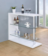 Load image into Gallery viewer, Two-Shelf Contemporary Bar Unit with Wine Holder