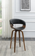 Load image into Gallery viewer, Contemporary Walnut and Black Bar Stool