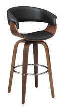 Load image into Gallery viewer, Contemporary Walnut and Black Bar Stool