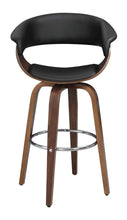 Load image into Gallery viewer, Contemporary Walnut and Black Bar Stool