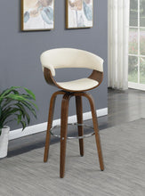 Load image into Gallery viewer, Contemporary Walnut and Cream Bar Stool