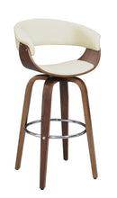 Load image into Gallery viewer, Contemporary Walnut and Cream Bar Stool