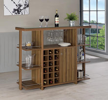 Load image into Gallery viewer, Modern Walnut Bar Unit With Wine Bottle Storage