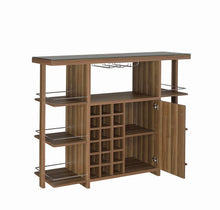 Load image into Gallery viewer, Modern Walnut Bar Unit With Wine Bottle Storage