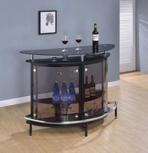Load image into Gallery viewer, Contemporary Black Bar Unit with Tempered Glass