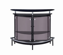 Load image into Gallery viewer, Contemporary Black Bar Unit with Tempered Glass