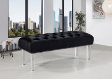 Load image into Gallery viewer, Celine Black Velvet Bench
