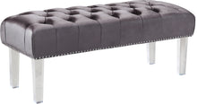 Load image into Gallery viewer, Celine Grey Velvet Bench