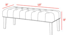 Load image into Gallery viewer, Celine Grey Velvet Bench