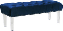 Load image into Gallery viewer, Celine Navy Velvet Bench