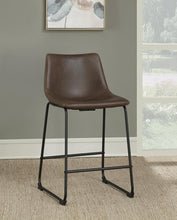 Load image into Gallery viewer, Industrial Brown Faux Leather Counter-Height  Stool