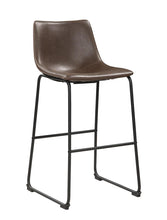 Load image into Gallery viewer, Industrial Brown Faux Leather Bar Stool