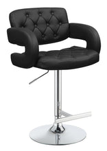 Load image into Gallery viewer, Contemporary Black Faux Leather Adjustable Bar Stool