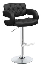 Load image into Gallery viewer, Contemporary Black Faux Leather Adjustable Bar Stool