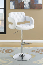 Load image into Gallery viewer, Contemporary White and Chrome Bar Stool