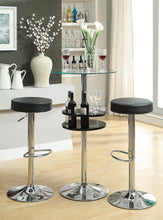 Load image into Gallery viewer, Black Faux Leather Adjustable Bar Stool