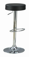 Load image into Gallery viewer, Black Faux Leather Adjustable Bar Stool