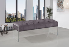 Load image into Gallery viewer, Jane Grey Velvet Bench