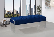 Load image into Gallery viewer, Jane Navy Velvet Bench