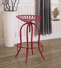 Load image into Gallery viewer, Traditional Antique Red Adjustable Bar Stool