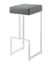 Load image into Gallery viewer, Contemporary Chrome and Grey 29" Bar Stool