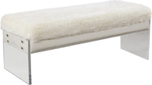 Load image into Gallery viewer, Jenny White Faux Fur Bench
