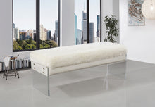 Load image into Gallery viewer, Jenny White Faux Fur Bench