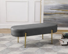 Load image into Gallery viewer, Gia Grey Velvet Bench