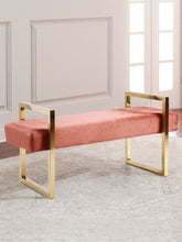 Load image into Gallery viewer, Olivia Navy Velvet Bench