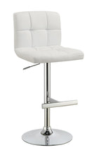 Load image into Gallery viewer, Contemporary White Adjustable Padded Back Bar Stool