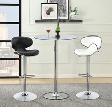 Load image into Gallery viewer, Contemporary Chrome and Black Adjustable Bar Stool