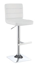 Load image into Gallery viewer, Contemporary Adjustable White Bar Stool with Chrome Finish