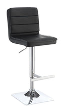 Load image into Gallery viewer, Contemporary Black Adjustable Padded Back Bar Stool