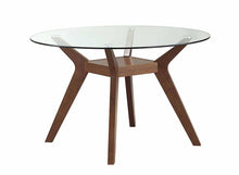 Load image into Gallery viewer, Paxton Mid-Century Modern Nutmeg Glass Dining Table