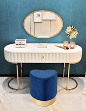Load image into Gallery viewer, Heart Navy Velvet Ottoman/Stool