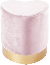 Load image into Gallery viewer, Heart Cream Velvet Ottoman/Stool