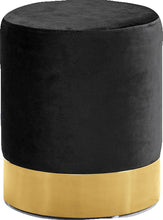 Load image into Gallery viewer, Joy Black Velvet Ottoman/Stool