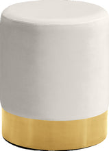 Load image into Gallery viewer, Joy Cream Velvet Ottoman/Stool