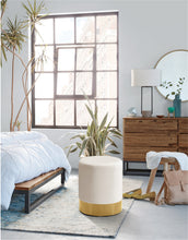 Load image into Gallery viewer, Joy Black Velvet Ottoman/Stool