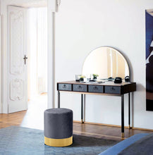 Load image into Gallery viewer, Joy Black Velvet Ottoman/Stool