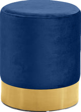 Load image into Gallery viewer, Joy Navy Velvet Ottoman/Stool