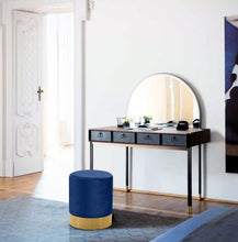 Load image into Gallery viewer, Joy Black Velvet Ottoman/Stool