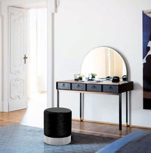 Load image into Gallery viewer, Joy Black Velvet Ottoman/Stool