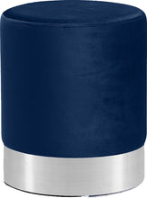 Load image into Gallery viewer, Joy Navy Velvet Ottoman/Stool