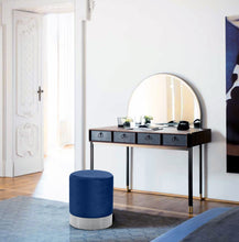 Load image into Gallery viewer, Joy Navy Velvet Ottoman/Stool
