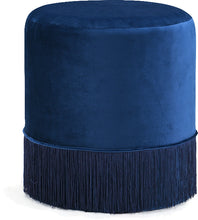 Load image into Gallery viewer, Teddy Grey Velvet Ottoman/Stool