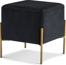 Load image into Gallery viewer, Isla Black Velvet Ottoman/Stool